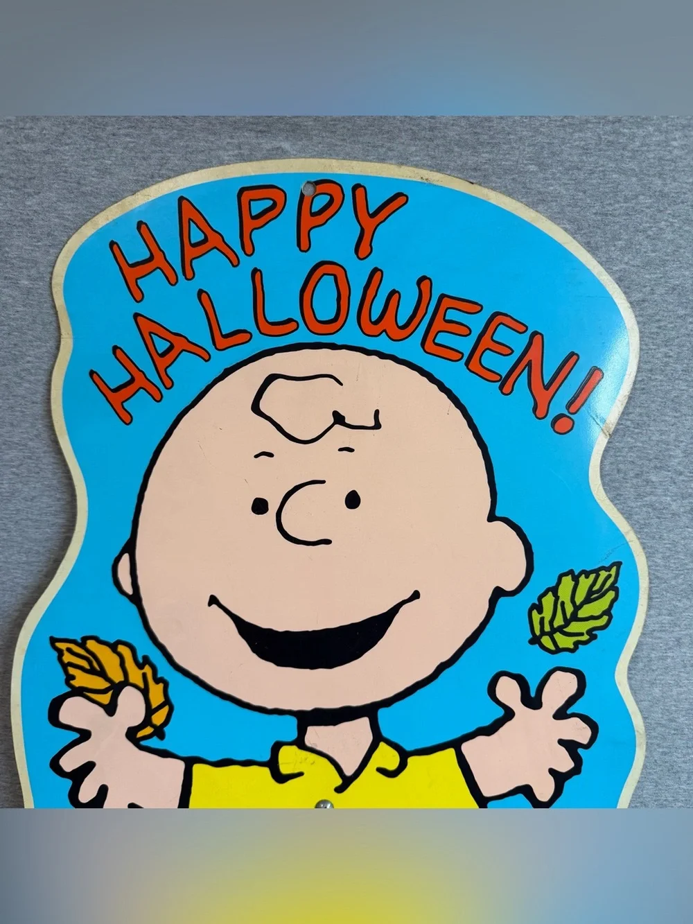 Vtg 1998 Halloween Charlie Brown Pumpkin Outdoor Yard Sign Decor Art Prop
